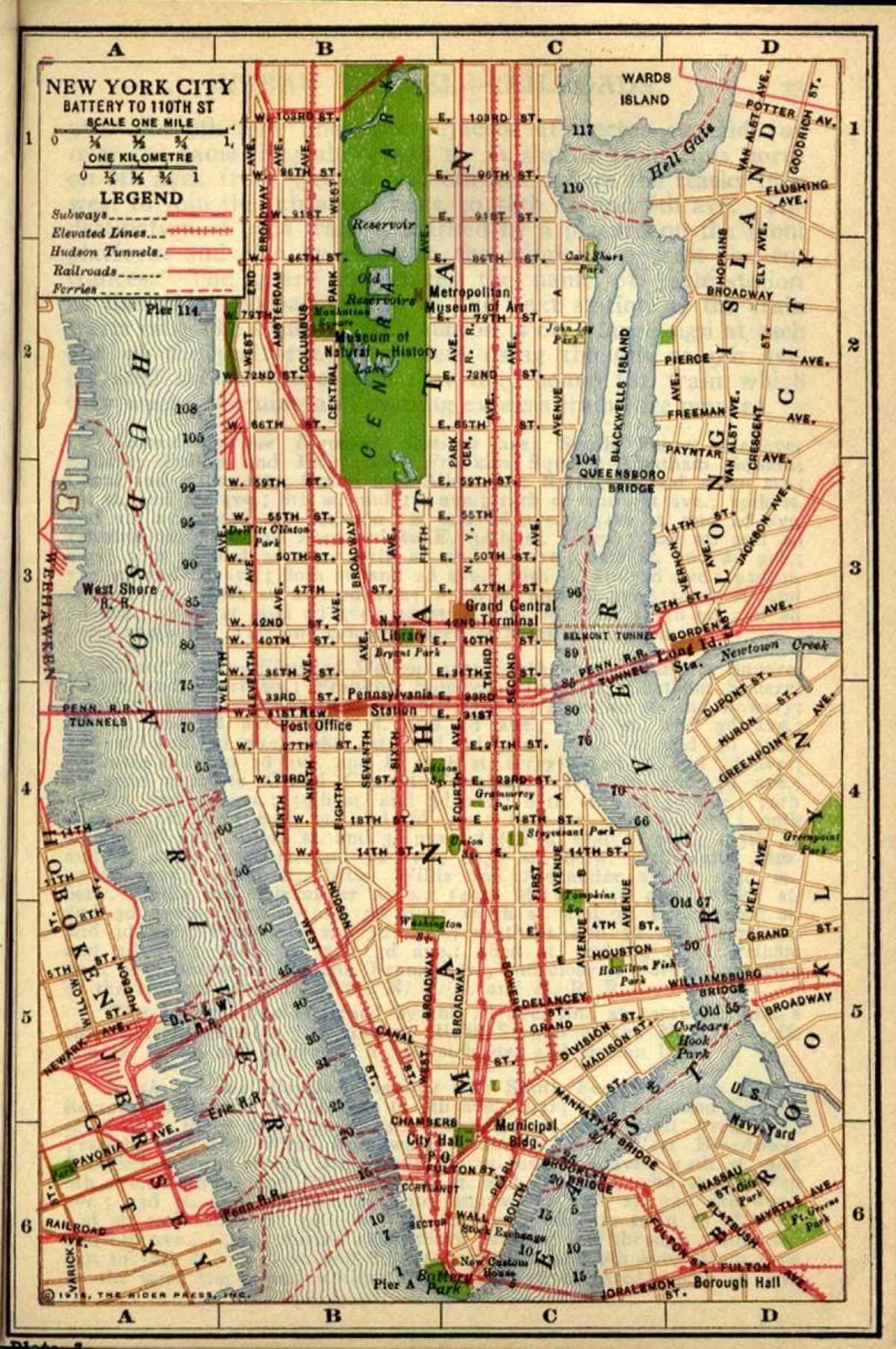 mapa do antigo Manhattan
