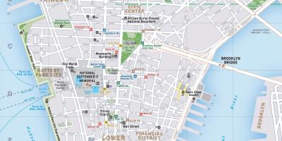 Mapa da baixa de Manhattan, ny
