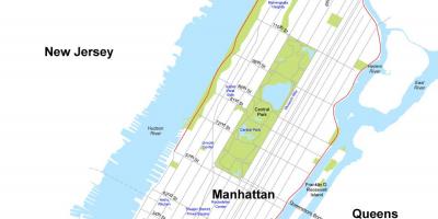 Um mapa de Manhattan em Nova York