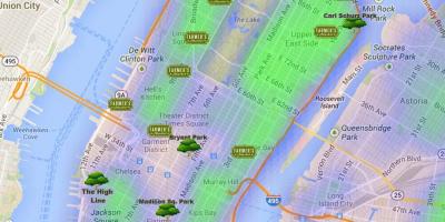 Mapa de Manhattan parques