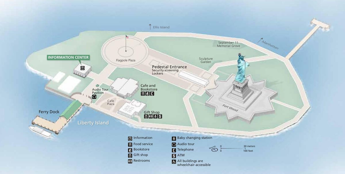 mapa da estátua da liberdade