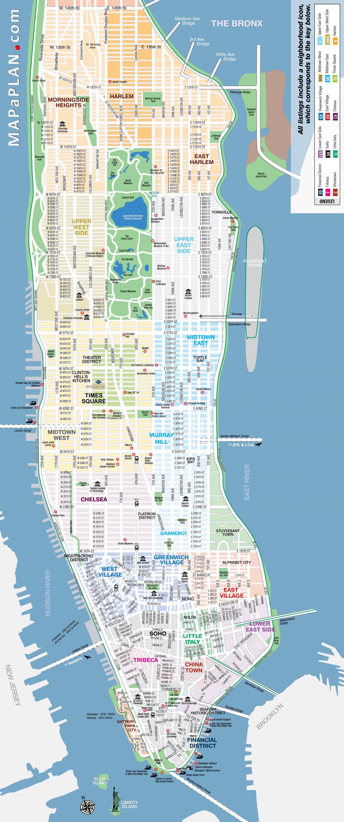 livre printable mapa de Manhattan, NYC