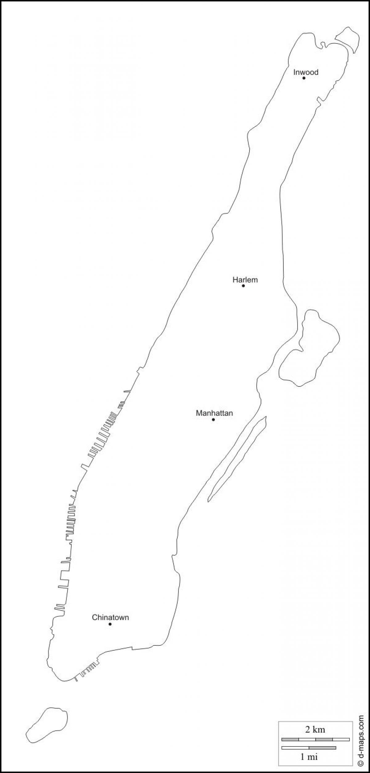 mapa em branco de Manhattan