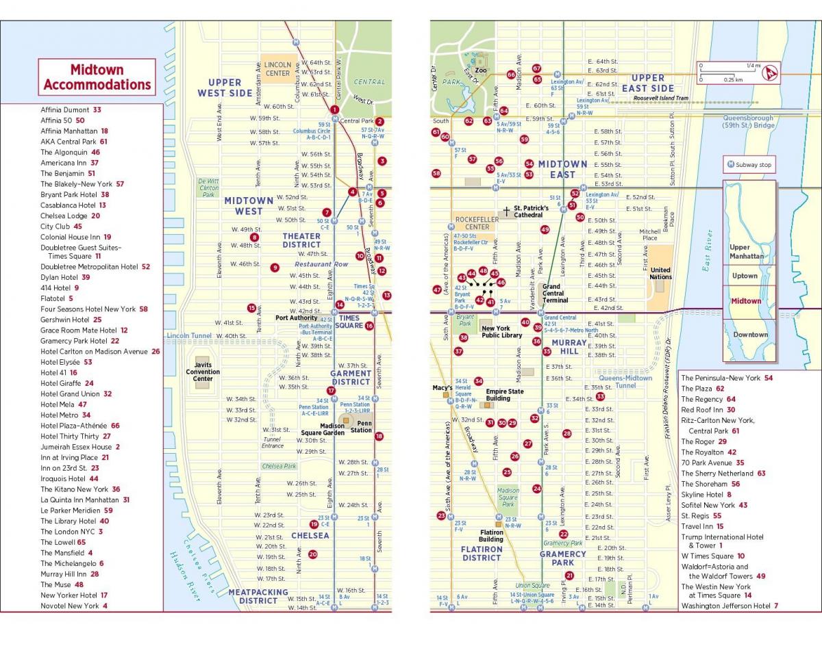 printable mapa andando de midtown Manhattan