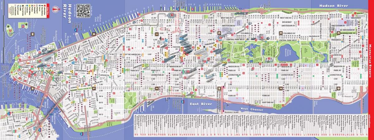 mapa detalhado de Manhattan ny
