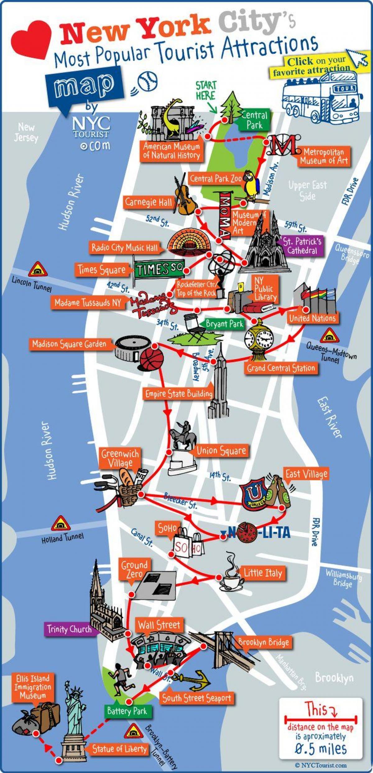 midtown Manhattan atrações mapa