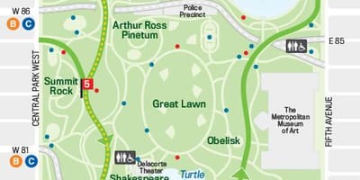 Mapa de central park em execução