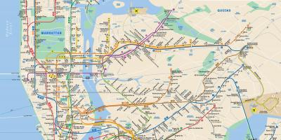 Manhattan mapa de rua com paragens de metro