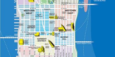 Mapa de avenidas em Manhattan