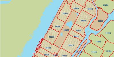 NYC cep mapa de Manhattan