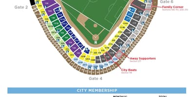 Lado oeste do Estádio mapa