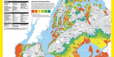 Manhattan zona de inundação mapa