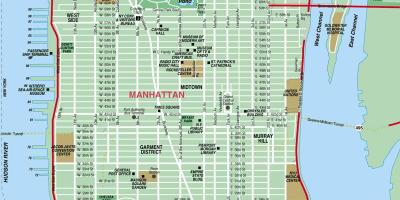Manhattan mapa de rua de alta detalhes
