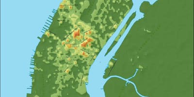 Mapa de elevação de Manhattan