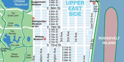 Mapa do upper east side de Manhattan