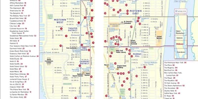 Printable mapa andando de midtown Manhattan